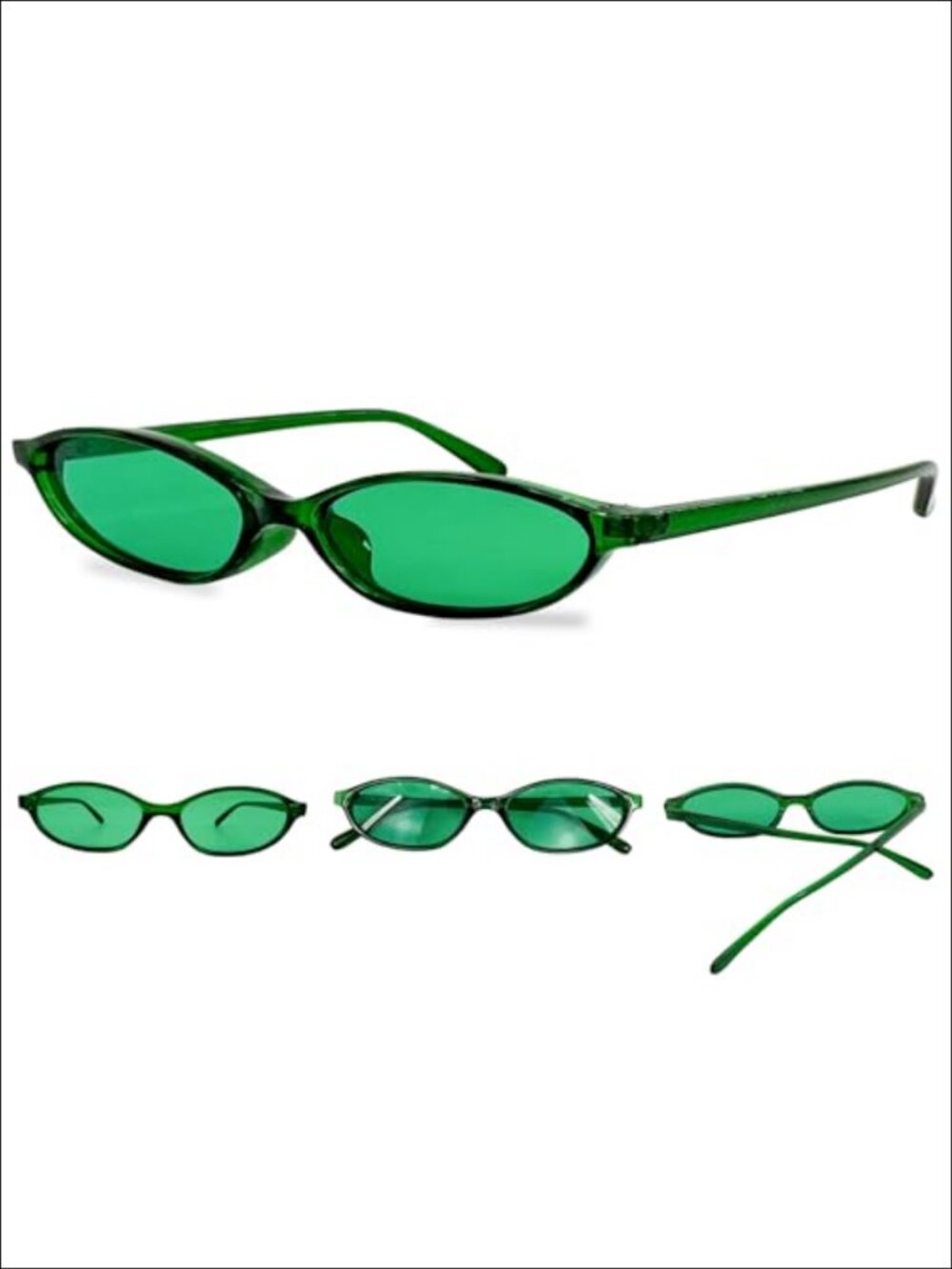 Oval Retro Cat Eye Y2K Thin Sunglasses UV Protection Women